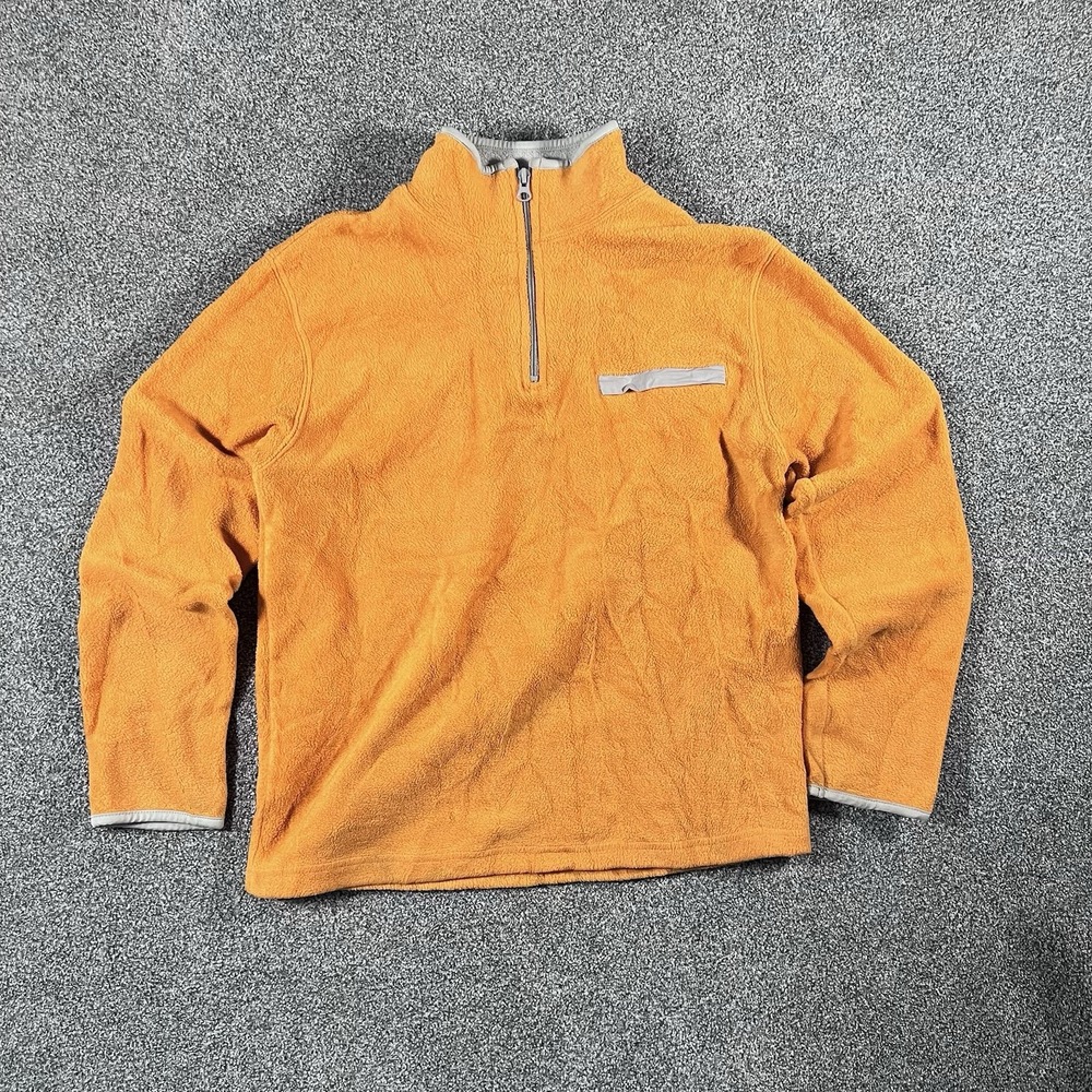 Old Navy Orange Quarter Zip Fleece Pullover Jacket Men’s Medium Outdoor Y2K